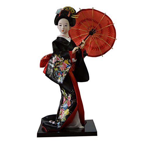 FANCYPUMPKIN Japanese Dolls Geisha Girl Geiko Kimono Doll Home Decoration Art Collection, D-16, Multicolor-36, 30cm