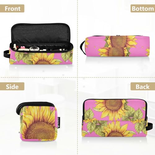 Bolsa de viaje para herramientas de cabello Retro Amarillo Girasol Rosa con alfombrilla para plancha y organizador portátil para planchas y accesorios de cuidado del cabello miniatura 5