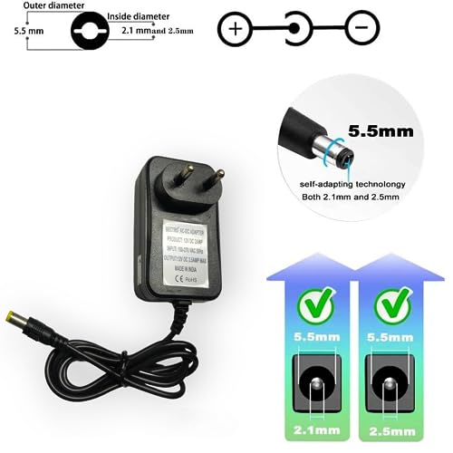 Bectro 12 Volts 2 Amps Heavy Duty Dc Power Adapter/Power Supply/Smps For Cctv Camera, Dvr, Lcd Monitor, Led Strip With 2.5Mm X 5.5Mm Dc Pin Jack,... - Image 5