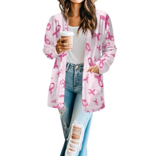Image of Forchrinse Red Ladybug Cardigan for Women Causal Long Sleeve Open Front Cardigans Sweater Fashion 2024 Fall Coat with Pockets