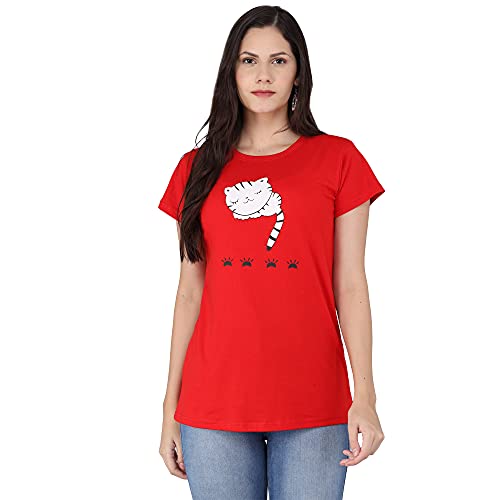 Image of FUNDAY FASHION Women & Girls Cotton Regular Fit Half Sleeves T-Shirt