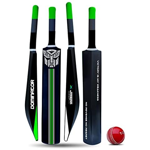 Jaspo Dominator Senior Plastic Tennis Cricket Full Size Bat (34” X 4.5” inch) for All Age Group with Soft Cricket Ball (Dominator-BAT-New) Cover