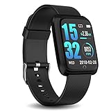 DoSmarter Fitness Tracker with Heart Rate Monitor, Waterproof Pedometer Running Watch with Step Counter, Sleep Monitor, Calorie Counter Compatible with iOS & Android Phone
