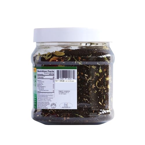 Image of Tassyam Organics Strong Assam Cardamom Tea 350g JAR | Elaichi Chai Improved with Leaf Tea | Kerala Elaichi + Gold Blend CTC Chai With No Artificial Flavours