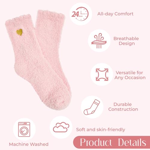 Image of American Trends Coral Fleece Cloud Fuzzy Socks Ultra-Soft Warm Sleep Socks Cozy Unisex Self-Care Gifts Boo Basket Stuffers