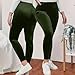 Women's Velvet Pants High Waist Stretch Velour Legging Fashion Elastic Yoga Pant Buttery Soft Warm Velour Legging Army Green