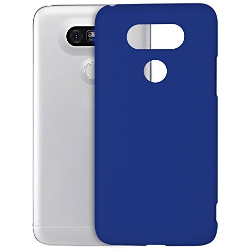 Eazewell Ultra-thin [Tactile Skin] Hard Plastic Back Cover Plain Shield Protective Bumper Case + 2 PCS 9H Tempered Glass Film Protectors for LG G6 H870 (Blue)