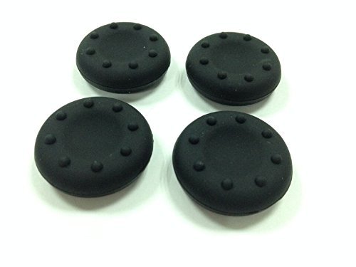 3CLeader® Thumb Grip Analog grips Stick Caps for Sony PS4 PS3 Xbox360 controller cap cover - 2 Pairs Silicone Black