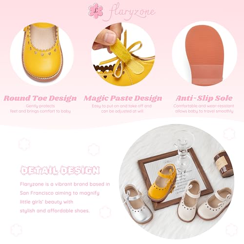 Image of Flaryzone Toddler Little Girl Mary Jane School Uniform Oxfords Flat Dress Shoes