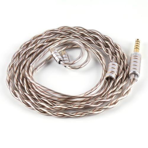 NICEHCK MixDNA IEM Cable, 6N SPC Earbuds Upgrade Cords, OFC Mixed in Ear Monitors Cables for 7hz Zero:2 Orchestra Lite Cadenza Hype4 Supermix4 Que EW300 Earphone Replacement Cord (4.4mm with 2Pin)