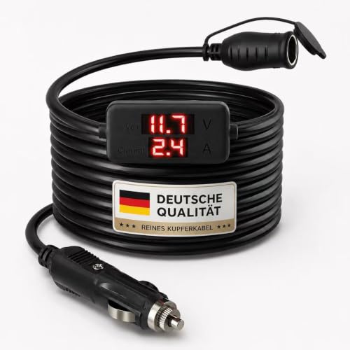 RGBer Zigarettenanzünder 12 Volt Verlängerung Kabel Zigarettenanzünder Verlängerung mit Batteriewächter 12v für Auto Kühlbox geeignet.