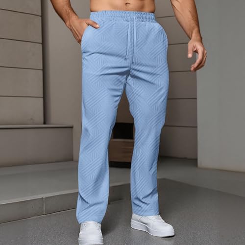 Europe and The United States Men's New Casual Drawstring Loose Casual Solid Color Pockets Sports Little3