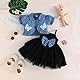 LUVCES Kleinkind Baby Mädchen Bowknot Tutu Kleid und Cardigan Set 2Pcs Sommer Elegante Prinzessinnenkleid und Kurzarm Cardigan Kleidung Sets Kurzarm Schwarz 18-24 Monate
