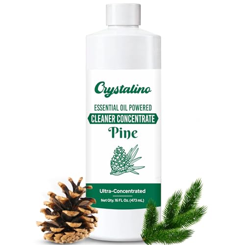 Crystalino Pine Needle Natural Cleaning Concentrate |16 oz| Cleaner Concentrate Pine Essential Oil Cleaner Best Non Toxic All Purpose Cleaning Supplies Inspired Blyss Aroma Mop Soap