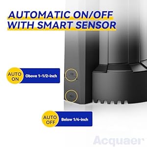 Acquaer 13 hp automatic submersible water pump 115v sump pump with 34 garden hose check valve adapter2160 gph high flow water removal for swimming pool cover hot tubs flooded house basement  urban country home decor