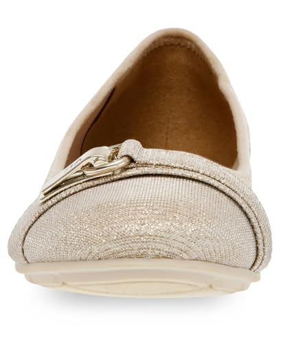 Anne Klein Women’s Able Comfortable Ballet Flat, Platinum, 9.5 M US2