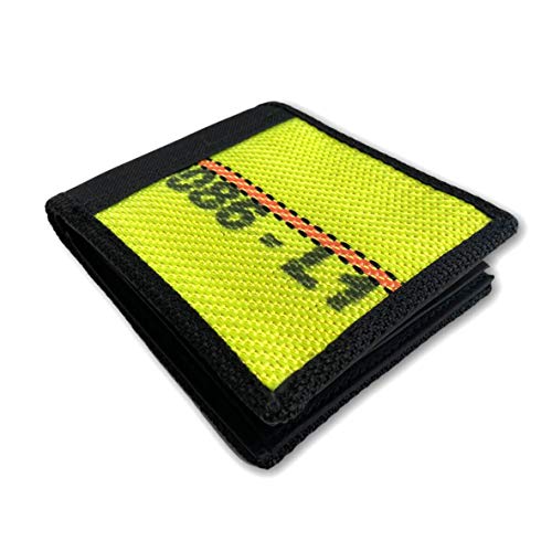 Preisvergleich Produktbild Feuerwehr Schlauch Geldbörse / GELB / Portemonnaie Geldtasche Portjuchhe Brieftasche Geldbeutel / 125 x 95 x 20 mm / Original Roter Hahn 112 / aus gebrauchtem Feuerwehrschlauch