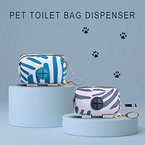 Image of LELE LIFE 2 Pack Fashion Dog Poop Bag Dispenser, Pet Dog Waste Bag Dispenser, Dog Poop bag Holder, Leash Dispenser for Dog Waste Bags, Green Strip and Grey Strip