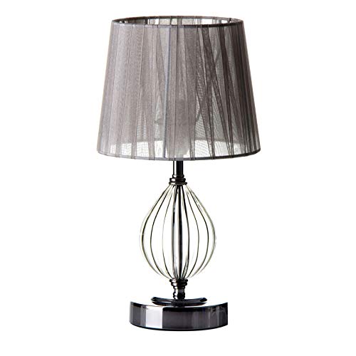 Lola Derek - Lámpara de sobremesa árabe Plateada de Metal para salón Arabia