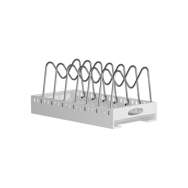 Pots and Pans Organizer Under Cabinet with Drip Tray, 21" Deep Pull out Cabinet Organizer Adhesive, Pull Out Pot Lid Organizer and Storage with 9 Adjustable Dividers No Drill Pot and Pan Holder Rack