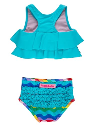 Image of RuffleButts Girls UPF50+ Sun Protection Flounce Bikini Two Piece Swimsuit