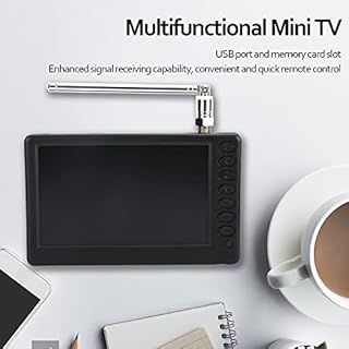 Televisore digitale da 5 pollici per auto campeggio cucina 1920 x 1280 risoluzione HD, batteria 1500mAh, antenna telescopica, TV portatile palmare TV analogica ATV, TV LED TFT a colori con telecomando