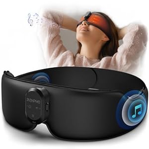 RENPHO Heated Sleep Mask with Bluetooth Headphone,3D Electric Cordless Aroma Eye Mask for Side Sleepers, Warm Compress Eye Mask for Relaxation & Meditation, Ideal Gifts