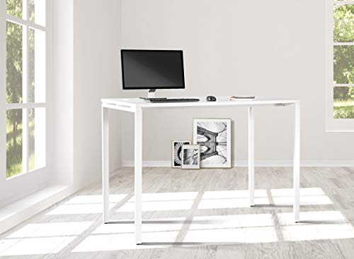 Image of OSP Home Furnishings Prado Home Office Writing Desk, 60 Inches Wide x 42 Inches High, White