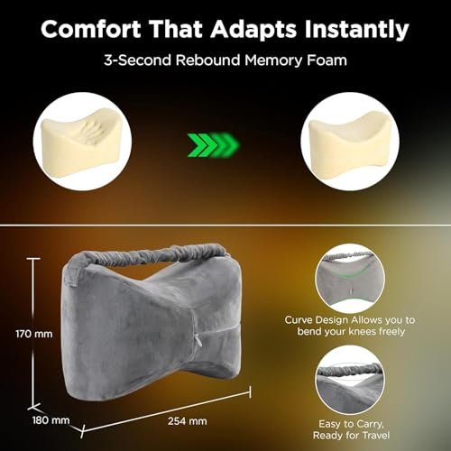 Image of DUNGRANI Orthopedic Pain Relief Leg Pillow Memory Foam Leg Pillow for Back Pain /Leg Pain /Pregnancy /Knee Support with Washable Cover