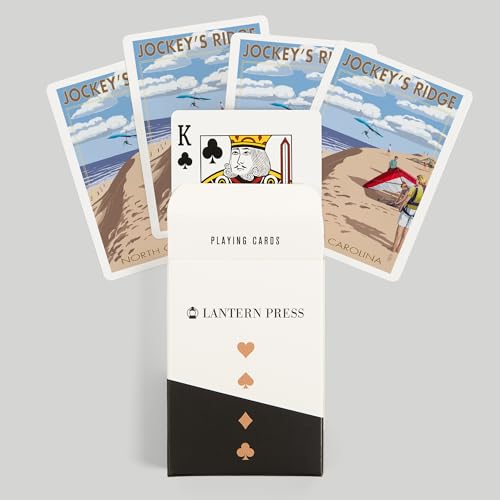 Lantern Press Outer Banks, North Carolina, Jockey's Ridge Hang Gliders, 52 Playing Cards for Adults, Poker Size Card Deck