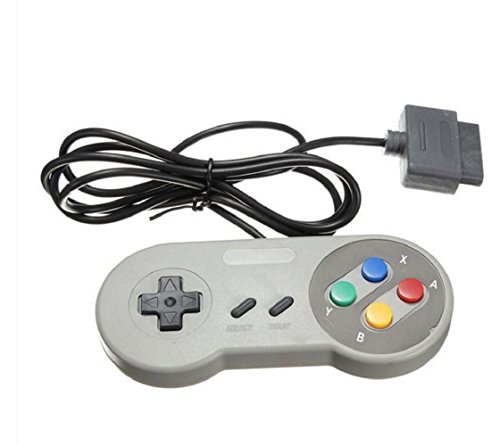 Manette SNES Compatible Super Nintendo – Long Câble 1,80 m – Contrôleur avec Boutons A/B/X/Y – Straße Game