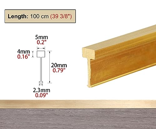 Bodenleiste aus gebürstetem massivem Messing, für Türen, zuschneidbar, 1 m lang (B 5 x H 12 mm)