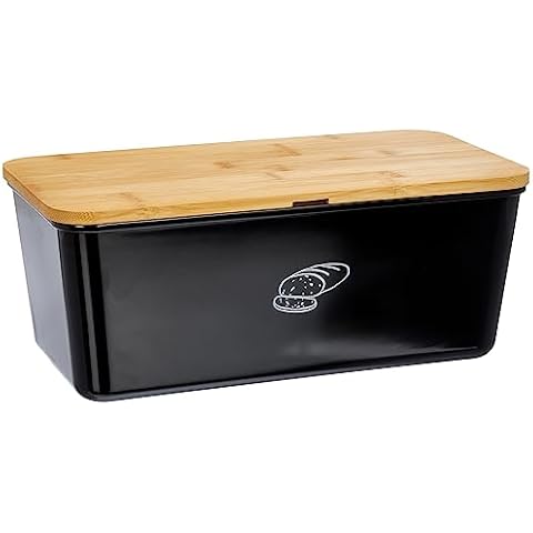 Kesper 580918 Black Wooden Bread Box Cover