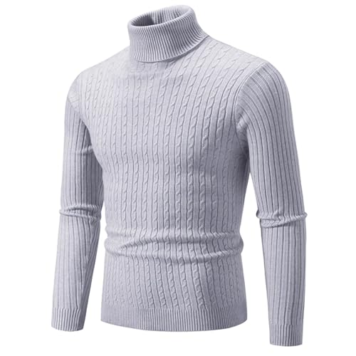 Men's Wool Turtleneck Sweater Winter Warm Pullover Solid Color Knit Top4