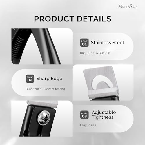 Image of MelodySusie Adjustable Stainless Steel Acrylic Nail Clippers, Black