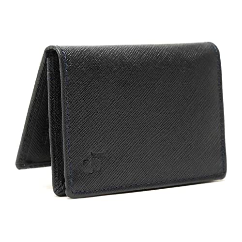 Image of LOUIS STITCH Safiano Leather Blue Wallet for Men | RFID Blocking Wallet with ID Card Holder, 1 Cash Compartment, 2 Card Slots | Slim Purse for Men (WL-SF BU)