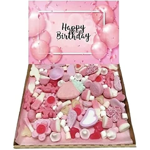 Happy Birthday Gift Pick n Mix pink 300g Sweets Selection Box Sweet Hamper Present Birthday 13th 16th 18th 21st 30th 40th 50th 60th Cover