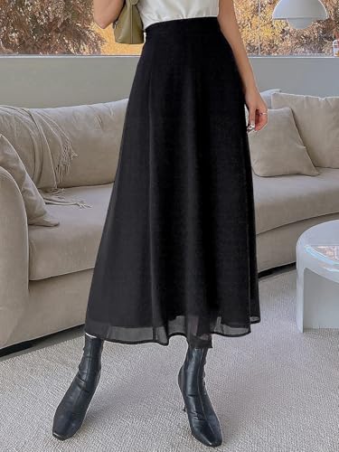 Women's Elegant Solid Color High Waist Solid Skirt Long Skirts2