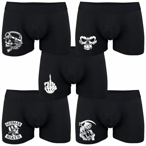 Spaß Kostet Herren 5er Pack Boxershorts German Biker Motorrad Motive Nikolaus Vatertag