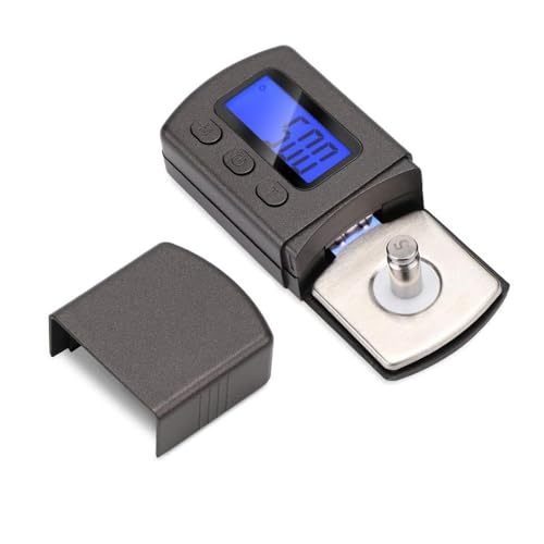 Digital Tonarmwaage mit 5g Kalibrierung Gewichte, Digitale Turntable Stylus Force Scale Gauge Tester 0,01-5g LCD-Hintergrundbeleuchtung Messgerät für Turntables Tonarm Phono