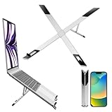 【理学療法士監修】Zenflux PCスタンド【超コンパクト・超軽量】 ノートパソコンスタンド 姿勢改善 安定感 折りたたみ式 laptop stand パソコン台 卓上 持ち運び 10-16インチ 収納ポーチ付 (シルバー)