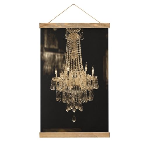 Decoración vintage elegante con pintura de pergamino y candelabro de cristal de pared