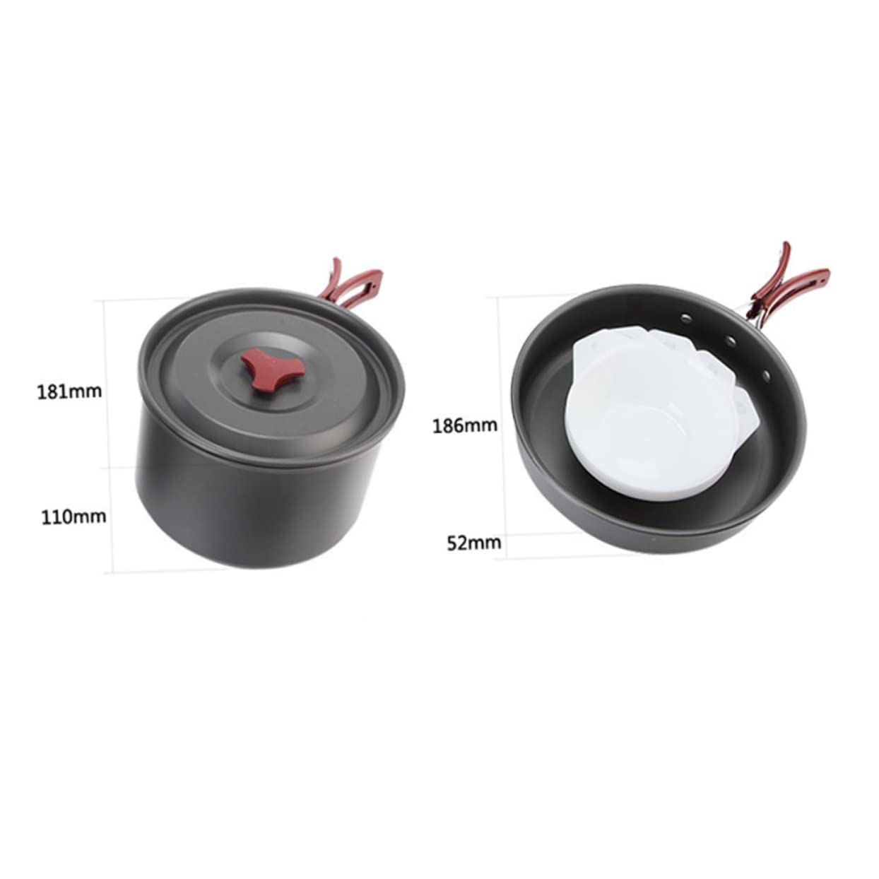 DECOMELODY 1set Portable Camping Cookware Folding Cooking Pots for People Space-Saving Outdoor Cooking Equipment for BBQ Picnics and Backpacking Activities