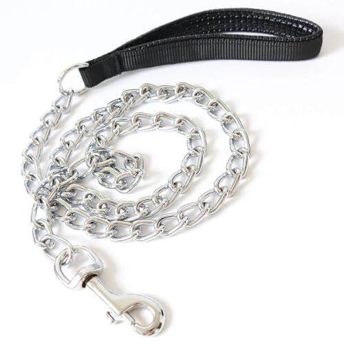 Frxat Heavy Duty Metal Dog Leash for Large Medium Dogs, Chew Proof 3.0mm Chrome-Plated Chain Leash...