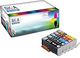 Skia Pixma MG5720, MG6820, MG6821, TS5020, TS6020 Compatible Ink Cartridges. 1 Pigment Black, 1 Black, 1 Cyan, 1 Magenta, 1 Yellow. (5 Pack)