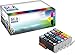 Skia Pixma MG5720, MG6820, MG6821, TS5020, TS6020 Compatible Ink Cartridges. 1 Pigment Black, 1 Black, 1 Cyan, 1 Magenta, 1 Yellow. (5 Pack)