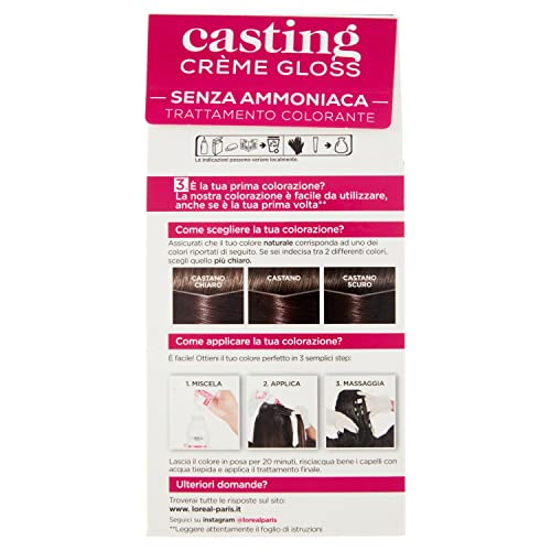 L'Oréal Paris Haarfarbe Casting Creme Gloss, ohne Ammoniak für einen angenehmen Duft, 4102 Cool Brünette Dunkle Schokolade, 1 Stück – Ansicht 3