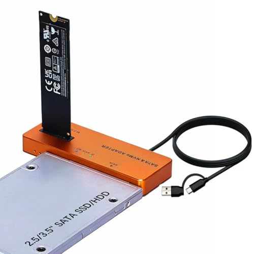 Caja externa para SSD M.2 NVMe SATA con USB 3.2 y cargador miniatura 1