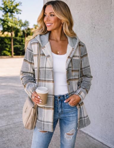 Zeagoo Womens Hooded Flannel Shacket Outdoor Winter Coat - image 4