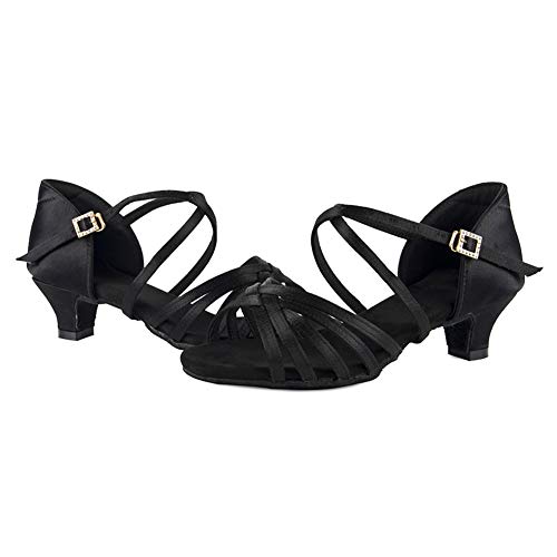 AOQUNFS Girls Latin Dance Shoes Low Heels Tango Salsa Ballroom Practice Performance Dancing Shoes,EM-XGGZS4